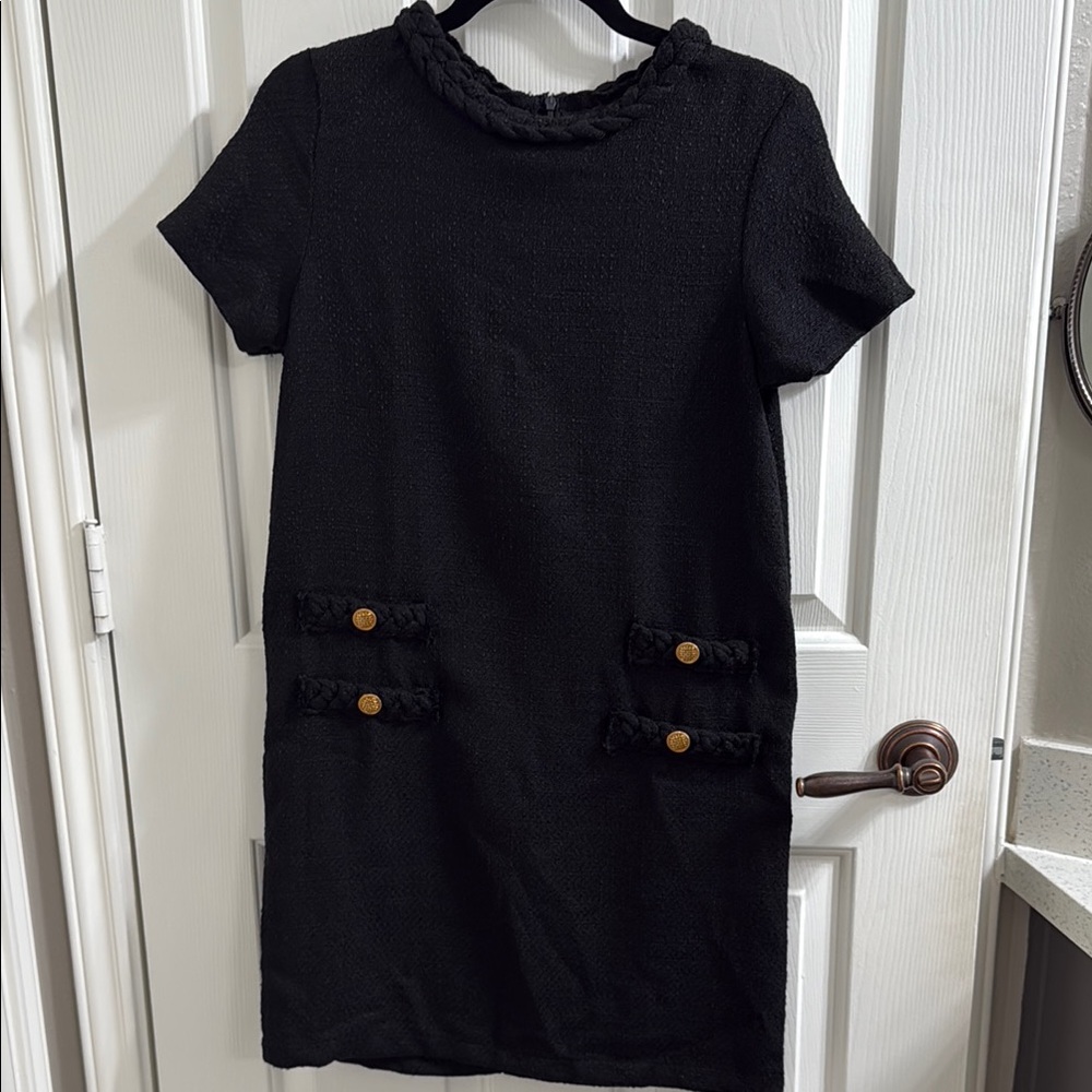 Black Tweed Jackie Dress